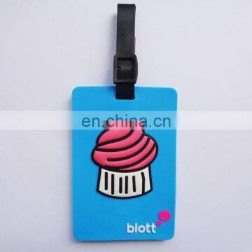 travel accessories cute ice cream logo creative personalized soft PVC luggage tag