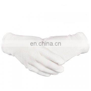 W0095 White Cotton Gloves 8.6" Large Size for Coin Jewelry Silver Inspection Etiquette Gloves Electronic Work