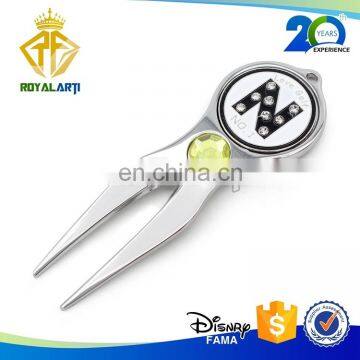 Custom Zinc Alloy Crystal Golf Divot Tool with Marker