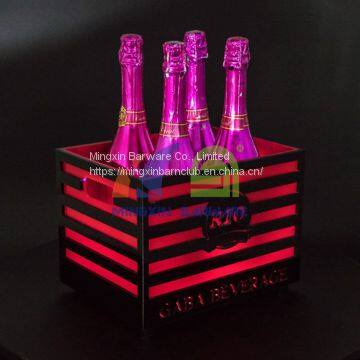 4 Bottles Champagne LED Ice Bucket with Bars  KTV 4 Bottle LED Ice Bucket