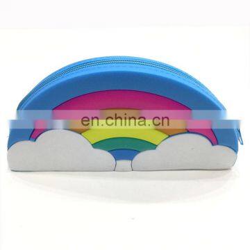 Women Gender Rainbow Shape Pencil Pen Pouch Large Change Money COIN Wallet Silicone Bags photo-3