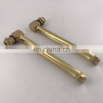 L series brass oil level gauge with glass tube 80 100 125 150 200 250mm DIN3018 G1/2 G3/8 M10*1 M16*1.5 M14*1.5