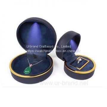 LED Light PU Leather Ring/Pendant/Bracelet Packaging Jewelry Pacakging Box Jewelry Storage Box