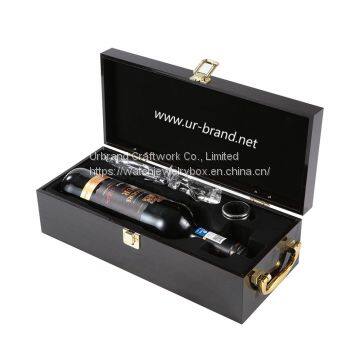 Factory direct sale piano lacquer wine box single wine gift box imitation ebony gift box custom wine gift box