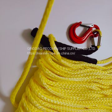 RECOMEN good quality braid boat winch ropes car  pulling rope winch synthetic winch rope lifespan  for atv utv