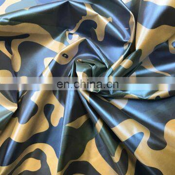 Camouflage Waterproof 380T 100% Nylon Taffeta Fabric with PU Coating for garment