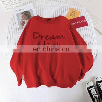 Hot Wholesale Fashion Ladies Girls Women's Embroidery Casual Oversized Sweatshirt