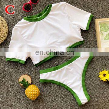 Knot Crop Top Bikini 2019 Leopard Swimwear Women Bathers Yellow Brazilian Swimsuit Female T-shirt Thong Bikini Sexy Swimming New photo-4