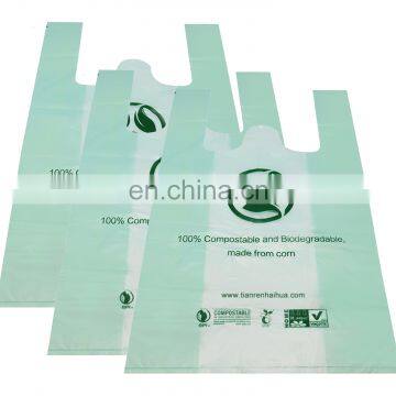 EN13432 and ASTM D6400 compostable standard biodegradable carry bags for groceries