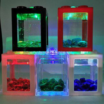 Wholesale Automatic Filter acrylic small tarpaulin plastic fish tank farm mini aquarium led lighting fish tank