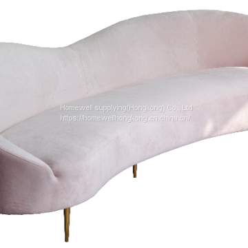 Hot sell Modern sofa-velvet cover, golden legs, 3seater HF1049