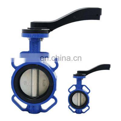 Bundor DN80 Manual jis 10k cast iron ductile iron center line wafer butterfly valve