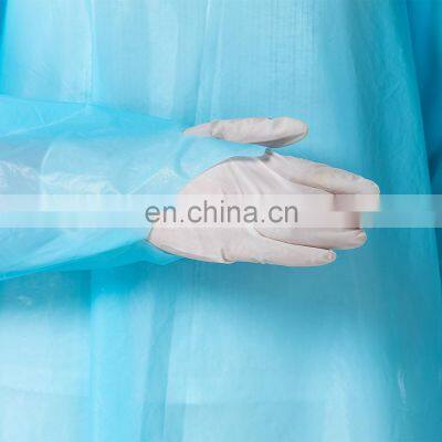 Disposable Isolation CPE Gown Disposable Blue Plastic Isolation Gown photo-3