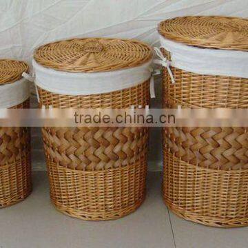 antique wicker laundry baskets with handle