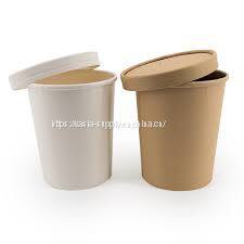 8oz kraft bowl eco friendly ice cream container custom brown kraft soup cup with lid