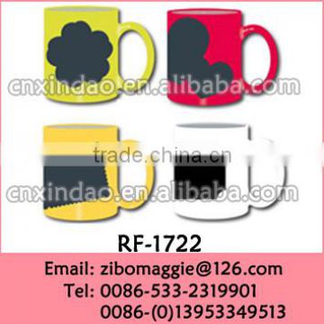 Popular 11oz Porcelain Chalk Mugs with U Shape for Promotion Drinking Mug