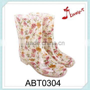 rubber flower girl ladies fashion rain boots