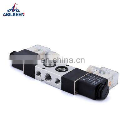 Acting Type G1/4 Double Electrical Control Valve Plate 4M220-08 5/2 Way Valve Solenoid DC24V Pneumatic Valve photo-3