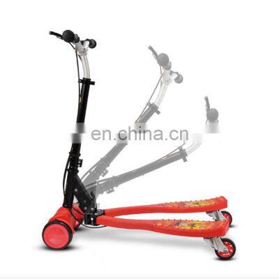 Hot Sale Children's Breaststroke Scooter 3-12 Years Old 50kg bearing Four-Wheel Flash Scissor Music One-click Folding Scooter