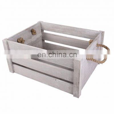 New rope handle display storage wooden crates