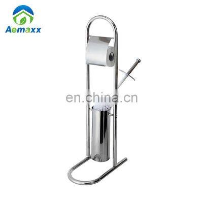 Household Paper Roll Holder Standing Toilet Paper Holder With Toilet Brush photo-5