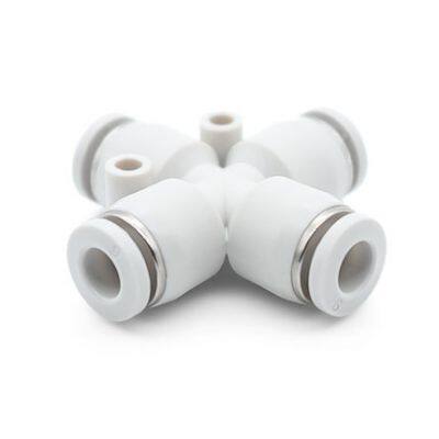 PZA 4mm/6mm/8mm/10mm/12mm/16mm 4 Way Cross Connector Pneumatic Hose Quick Fitting photo-3