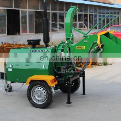 40HP CE double hydraulic feeding trailed wood shredder