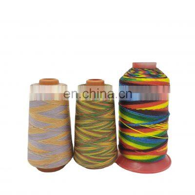 Tex 30 Tex 60 Tex 80 20/2 20/3 40/2 Colorful Polyester Cotton Thread multicolor rainbow overlock thread domestic sewing thread