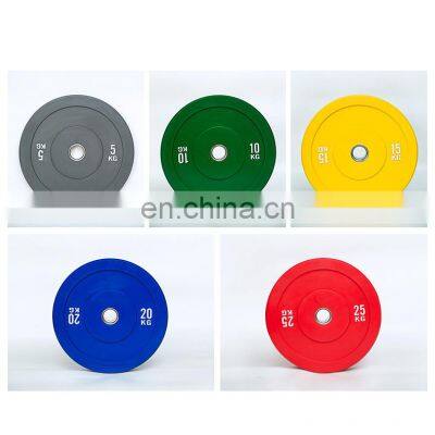 Gym 20kg Rubber Coated 45 Lbs Weight Plates Black Rubber Weight Bumper Plate photo-4