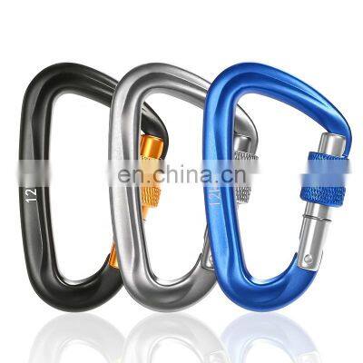 JRSGS Heavy Duty Aluminium Alloy Carabiner Clip, D-Ring Snap Hook Clip Tool Carrier Carabiner 12KN S7801B