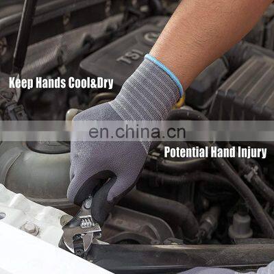 NBR Power Grip Safety Working Gloves Durable Micro Foam Nitrile Coated Flexible Fit Work Gloves For Automotive Steel Stud Framer photo-5