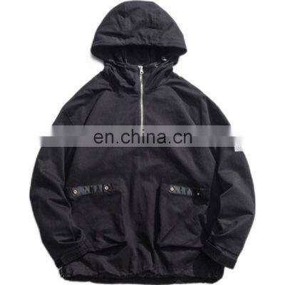 Two Side Pocket Pull Over Fashion Thick Cut and Sew Half Zip up Hoodies photo-3