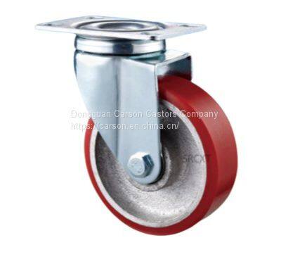 4'' Top Plate PU Iron Core Trolley Wheels (100kg)