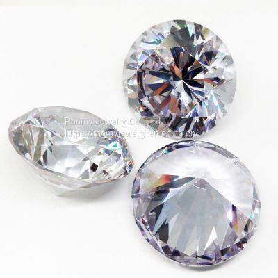 Loose Gemstone Big Size White Round cz Stone Cubic Zirconia 3A Loose CZ for Jewelry Making photo-3