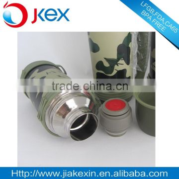 Stainless steel vacuum drink travel pot with drink cup and rubber bottom