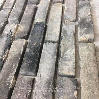 Authentic Real Reclaimed Gray Brick Cut Tiles | Vintage Texture, Eco-Friendly & Durable | Ideal for Projects Commercial Spaces