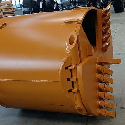 Construction Machinery Parts Drilling Bucket With Round Shank Chisel