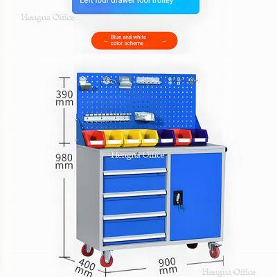 Hengna Professional Industrial Tool Cart With Tool Box – Rolling Tool Trolley for Technicians