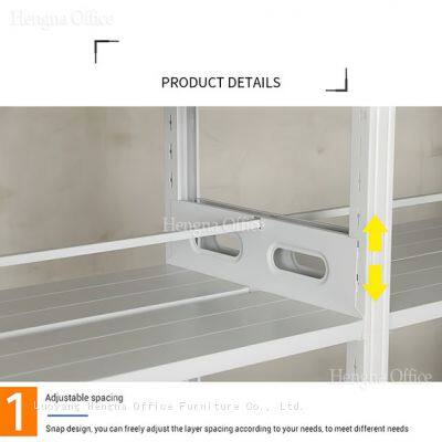 HN-DS7 Design Studio Display Rack, Slim Frame Metal Library Shelving, 1.2mm Cold Rolled Steel, Adjustable Layer Height, HENGNA for Europe Design photo-5