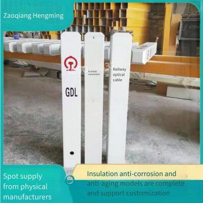 Маркерные столбы из стеклопластика для электросетей и кабелей, размер: 120*120*1000 мм, полный ассортимент.