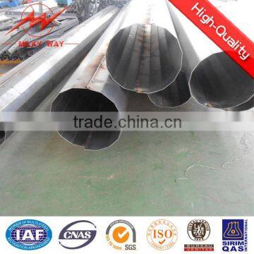 Polygonal Coating steel pole price with Cross Arm