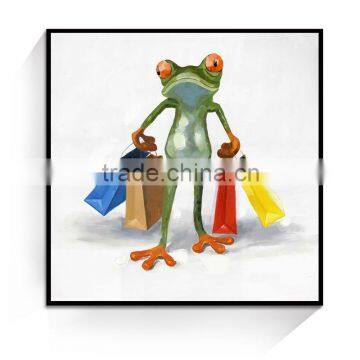 JC Wholesale Fun Frog Home Decoration Living Room Animal Oil Painting On Canvas ANI-23C