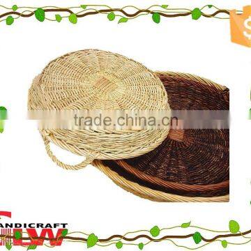 S Circular Corn Leaf Rope Storage Trays With Handles, Food Trays, Serving Trays, Bread Trays photo-2