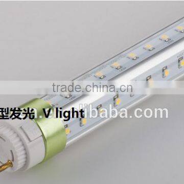 OEM T8 LED TUBE LIGHT double side lighting angle V style use for freezer IP65 super market