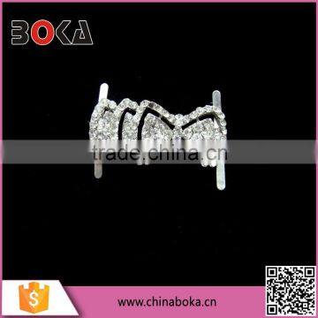 BOKA Rhinestone Alloy Metal Bow Shoe buckle