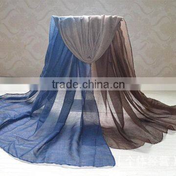 Trend All-match Long Large Gradient Color Ladies' Foulard Scarf Muslim Hijabs