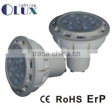 High Lumem 7W 600Lm Gu10 led lights Aluminum plastic body material AC100-130V CE RoHS CRI80 2835smd GU10 led lamp/led spotlight