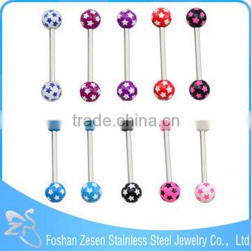 Newest Promotional Piercing Factory OEM Poker Printed Unique Tongue Rings photo-3