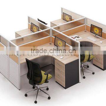 Modrn Economic Fashion Wooden Office 4 Clusters Workstation(SZ-WS916)