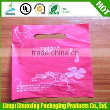 Supermarket clothes shopping die cut handle plastic bag